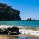 Abel Tasman Trips - split apple rock from the beach - the barn cabins and camping