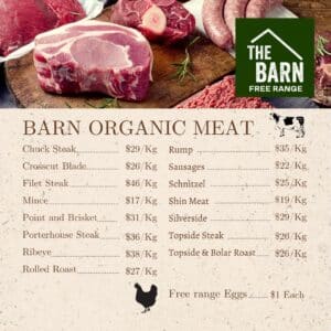 The Barn organic Beef locally grown