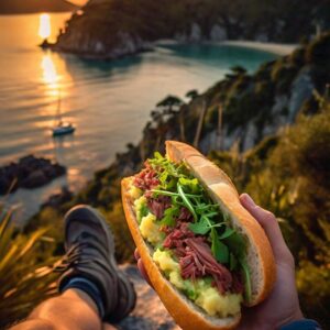 Scotty's Baguettes at the barn food truck in marahau