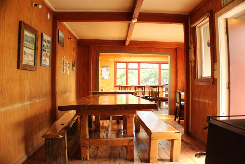 the barn cabins and camp dining room