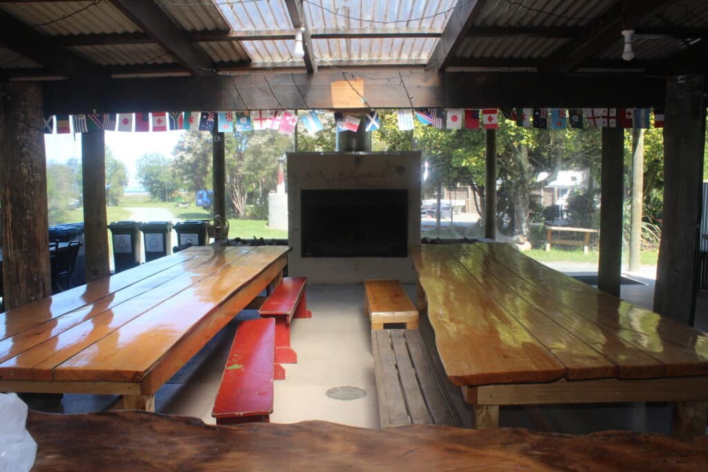 big kitchen at the barn cabins and camp