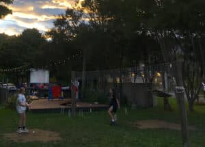 Out Door Movies at the barn cabins and camp